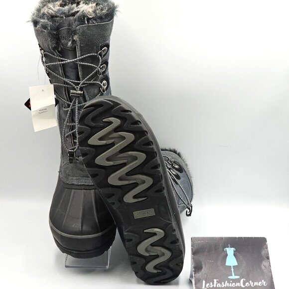 NWT Lands' End Women's Gray Squall Insulated Waterproof Snow Boots Sz 9B 2914 - Picture 3 of 15